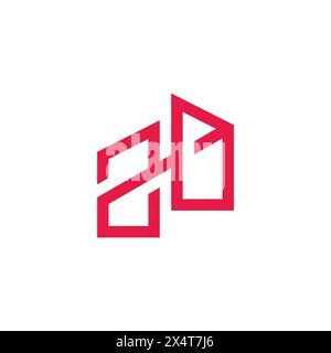 letter zo simple linked line geometric logo vector Stock Vector