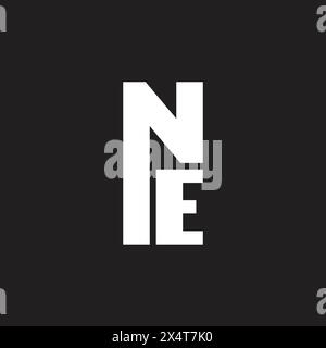 letter ne linked font monochrome logo vector Stock Vector