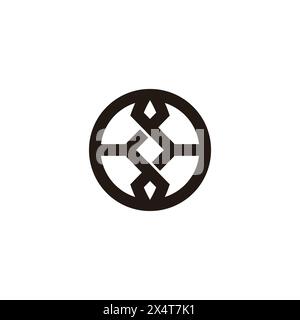 linked circles steer car simple logo vector Stock Vector