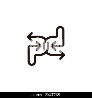 letter pd linked arrows directions logo vector Stock Vector