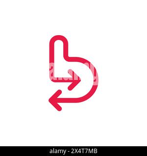 letter b exchange arrows red logo vector Stock Vector