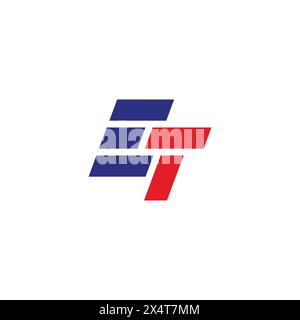 letter et stripes motion colorful logo vector Stock Vector