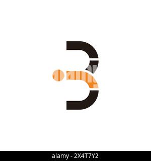 letter bj simple geometric colorful line logo vector Stock Vector