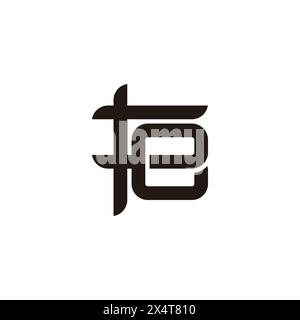 letter fe linked geometric linear logo vector Stock Vector
