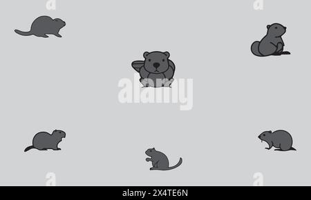 illustration icon Beaver Stock Vector