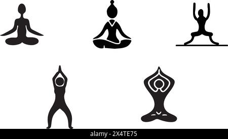 Minimal Illustration yoga icon EPS 10 And JPG Stock Vector