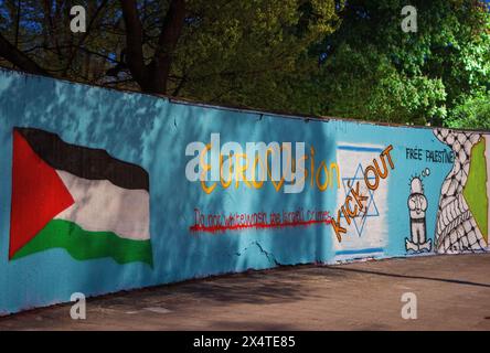 Malmoe, Sweden, 4 May, 2024 Graffitti on a wall to Eurovillage during the Eurovision Song Contest  Credit: Peo Mšller/Alamy Live News Stock Photo