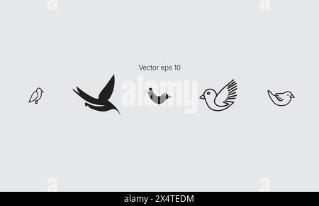 Minimal style illustration icon Bird Stock Vector