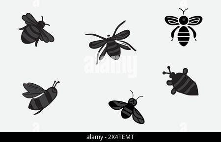 Minimal style illustration icon Bumblebee Stock Vector