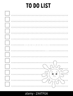 To do list. Printable template. Lined sheet. Handwriting paper. For diary, planner, checklist, wish list. Vector illustration. Stock Vector