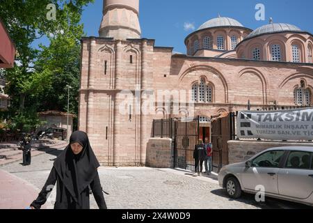 Istanbul, Turkey, 5th May 2024, Kariye Mosque, located in the Edirnekapi neighborhood of the Fatih district in Istanbul, is set to open to Muslim worship. Originally built as a Byzantine church known as Chora Church or Church of the Holy Saviour in Chora, it was converted to a mosque in the 16th century, during the Ottoman era. In 1945, it was turned in to a museum, but in 2020 Turkish president Recep Tayyip Erdogan converted it back into a mosque again. It is known for its Byzantine mosaics and frescoes. Credit: Ingrid Woudwijk/Alamy Live News Stock Photo