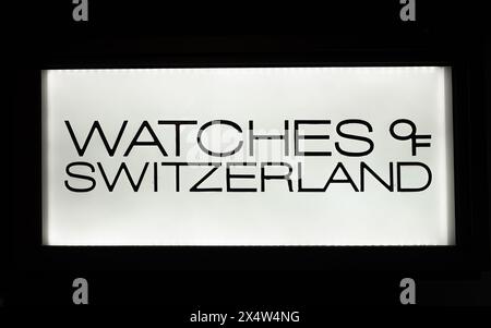 London, United Kingdom - April 29, 2024: Watches of Switzerland is a British Swiss watch retailer with 16 stores across the UK. Stock Photo