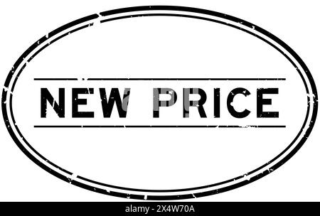 Grunge black new price word square rubber seal stamp on white ...