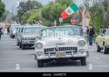 Santa Monica, California, USA. 4th May, 2024. Mexican American heritage cultural diversity, Cinco de Mayo is the yearly celebration of Mexico's victory over the Second French Empire at the Battle of Puebla in 1862. (Credit Image: © Alberto Sibaja/Pacific Press via ZUMA Press Wire) EDITORIAL USAGE ONLY! Not for Commercial USAGE! Stock Photo