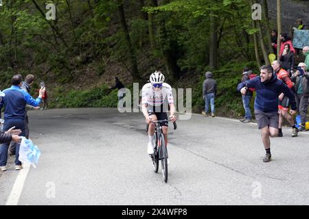 Santuario Di Oropa, Italia. 05th May, 2024. Poga&#x10d;ar Tadej (Team Uae Emirates) the winner of the stage 2 of the of the Giro d'Italia from San Francesco al Campo to Santuario di Oropa, Italy - Sunday May 5, 2024 Italy - Sport Cycling (Photo by Fabio Ferrari/Lapresse) Credit: LaPresse/Alamy Live News Stock Photo