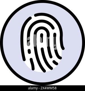 Fingerprint color icon. Symbol for graphic and web design. Simple vector illustration isolated on white background Stock Vector