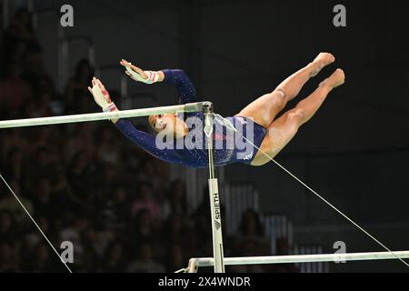 Rimini, Italy. 05th May, 2024. DOWNIE Rebecca (GBR) UB during European Artistic Gymnastic Championships - Women, Gymnastics in Rimini, Italy, May 05 2024 Credit: Independent Photo Agency/Alamy Live News Stock Photo