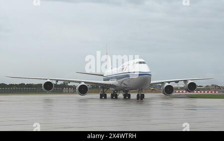 Paris, France. 5th May, 2024. Chinese President Xi Jinping's plane arrives in Paris, France, May 5, 2024. Xi arrived here Sunday for a state visit to France. Credit: Ding Lin/Xinhua/Alamy Live News Stock Photo