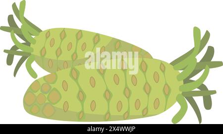 Vector wasabi illustration isolated in cartoon style. Herbs and Species Series Stock Vector