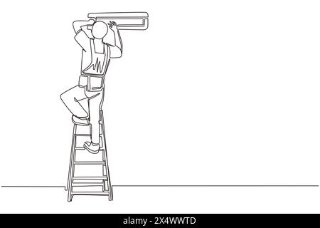 Simple line drawing of an air conditioner indoor unit showing its ...