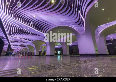 Shanghai , 12 April 2024: Shanghai Metro transit modern architecture in ...