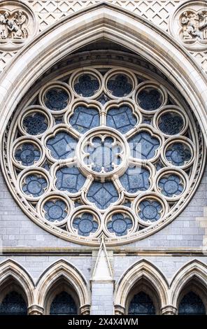Detail of a Rose Window at the Cathedral of the Blessed Virgin Mary in the city of Truro, Cornwall, England, UK Stock Photo