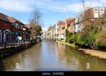 Salisbury, England- March 29, 2024: The Avon River in Salisbury city, England Stock Photo