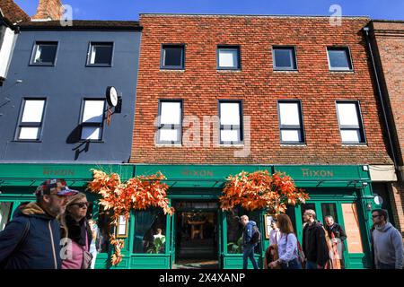 Salisbury, England- March 29, 2024:Street in the old town of Salisbury city, England Stock Photo