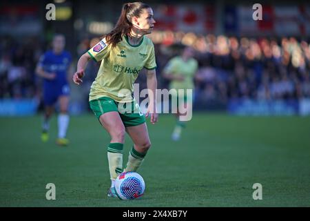 London, UK. 05th May, 2024. London, May 5th 2024: Ffion Morgan (24 Bristol City) on the ball during the Barclays FA Womens Super League game between Chelsea and Bristol City at Kingsmeadow, London, England on May 5th 2024 (Pedro Soares/SPP) Credit: SPP Sport Press Photo. /Alamy Live News Stock Photo