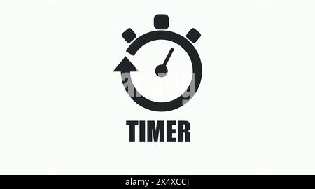 Timer Icon. Vector isolated simple black illustration of a Timer Stock Vector