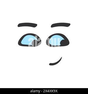 Sly cute face expression and smile of character in doodle style vector illustration Stock Vector