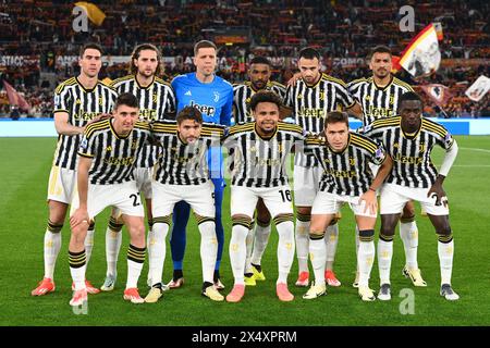 Rome, Italy. 05th May, 2024. The Juventus Fc team is posing for the photograph before the Serie A match between AS Roma and Juventus FC at Stadio Olimpico in Rome, Italy on May 5, 2024. Credit: Nicola Ianuale/Alamy Live News Stock Photo