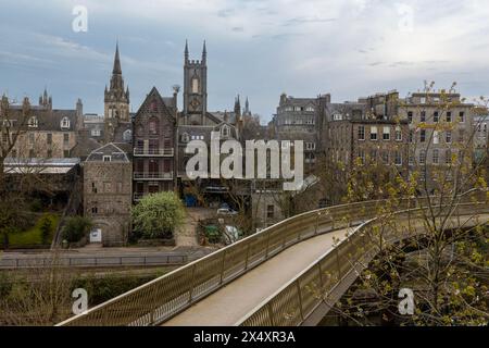 Aberdeen City, fondly known as the Granite City, is a port city situated in the northeastern region of Scotland. Stock Photo