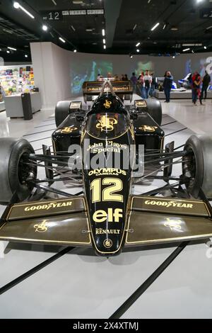 Ayrton Senna's Lotus John Player Special 97T2- Renault, with which he achieved his first F1 victory in the 1985 Estoril GP, showed during the 'Senna F Stock Photo