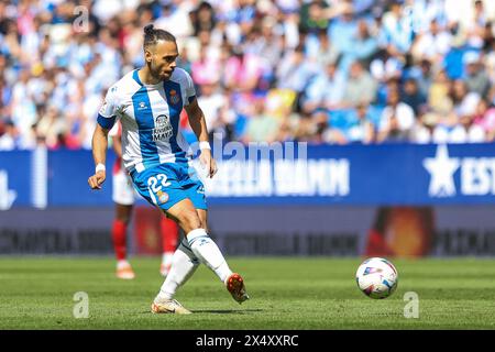 Barcelona, Spain. 05th May, 2024. Martin Braithwaite (22) of Espanyol seen during the LaLiga 2 match between Espanyol and Sporting Gijon at the Stage Front Stadium in Barcelona. (Photo Credit: Gonzales Photo/Alamy Live News Stock Photo