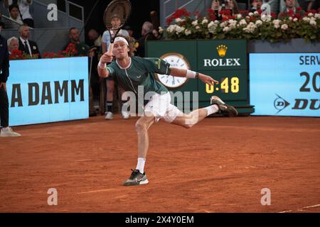 Madrid, Spain. 05th May, 2024. Mutua Madrid Open tennis ATP, Men's Singles Final, Felix Auger-Aliassime (CAN) VS Andrey Rublev. Andrey Rublev. Credit: EnriquePSans/Alamy Live News Stock Photo