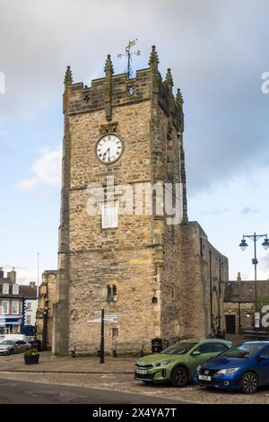 Old Trinity Church Tower, Home to the Green Howards Museum, at Richmond, North Yorkshire Stock Photo