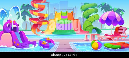 Fun water theme park illustration Stock Vector Image & Art - Alamy