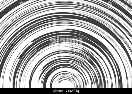 Comic speed lines background for manga and anime. Vector radial action effect. Black radiating stripes. Stock Vector