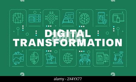 Digital transformation green word concept Stock Vector