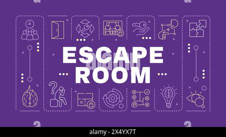 Escape room purple word concept Stock Vector