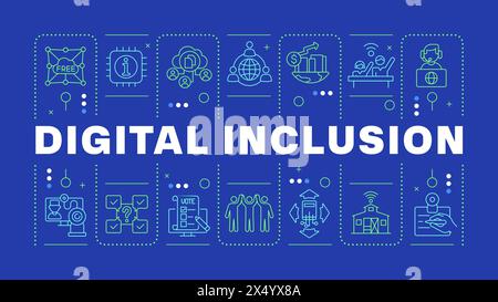 Digital inclusion blue word concept Stock Vector