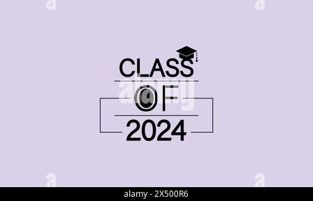 Success Text Illustration Design for the Graduating Class of 2024 Stock Vector