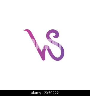 WS Logo With Purple Color Combination. WS Icon vector Stock Vector