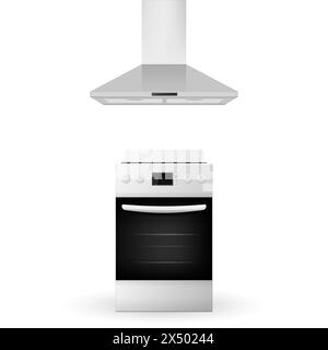Extractor hood. Kitchen range hoods. Vector illustration. Eps 10. Stock Vector