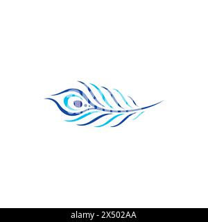 Peacock Feathers Vector Logo Design. Bird Vector Stock Vector
