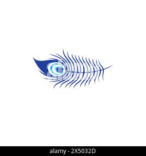 Peacock feathers on a white background. Vector Illustration Stock Vector