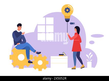 Business people generating new ideas. Brain storm team Stock Vector