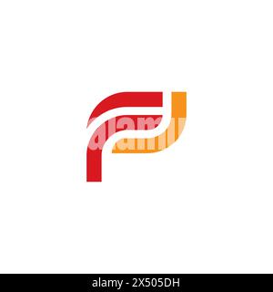 FP Logo suitable for initial logo design. Letter PF Icon Vector Stock Vector