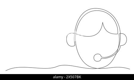 Support One line drawing isolated on white background Stock Vector